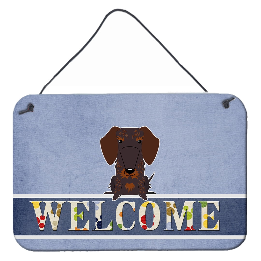 Wire Haired Dachshund Chocolate Welcome Wall or Door Hanging Prints