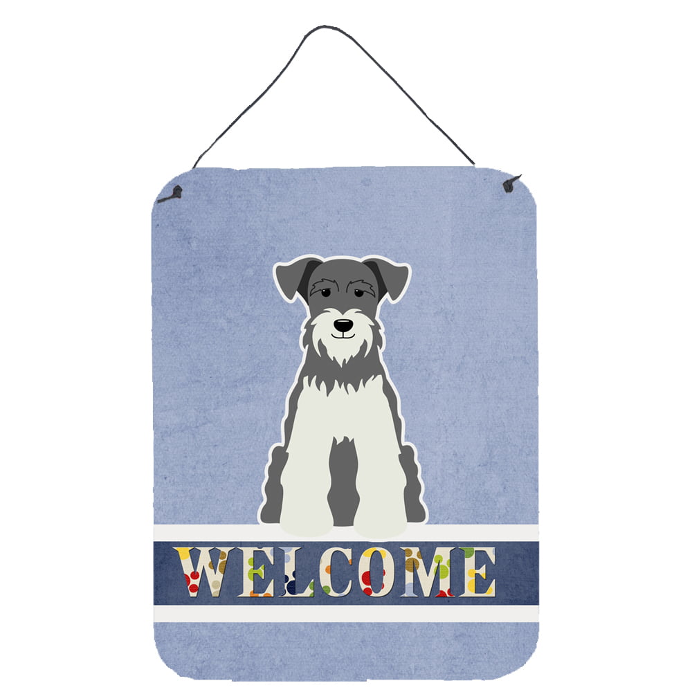 Miniature Schanuzer Salt & Pepper Welcome Wall or Door Hanging Prints