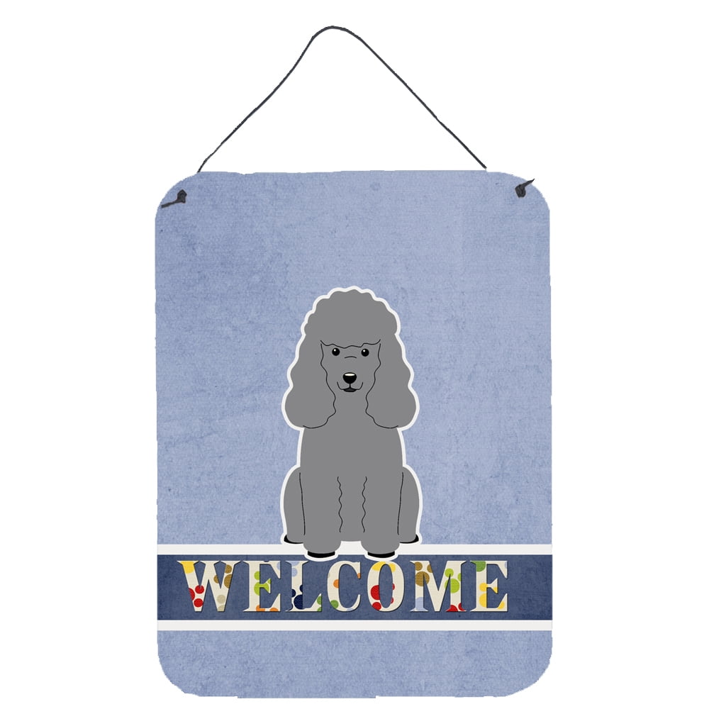 Poodle Silver Welcome Wall or Door Hanging Prints