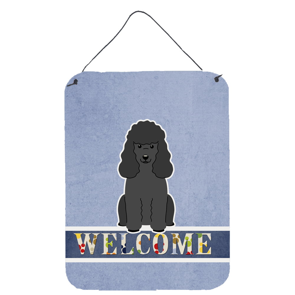 Poodle Black Welcome Wall or Door Hanging Prints
