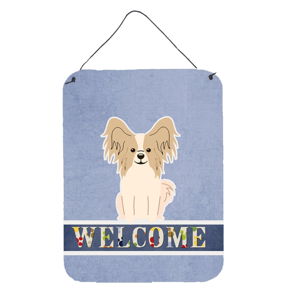 Papillon Sable & White Welcome Wall or Door Hanging Prints