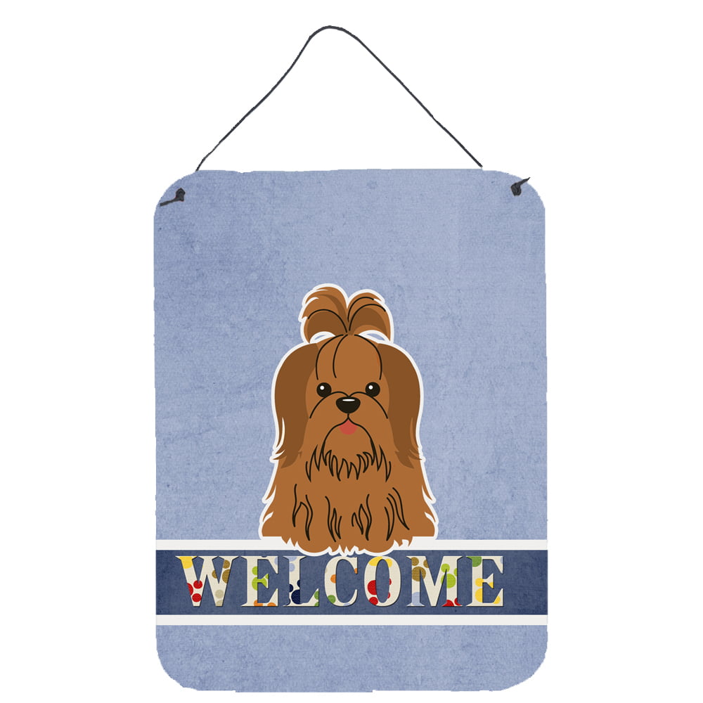 Shih Tzu Silver Chocolate Welcome Wall or Door Hanging Prints