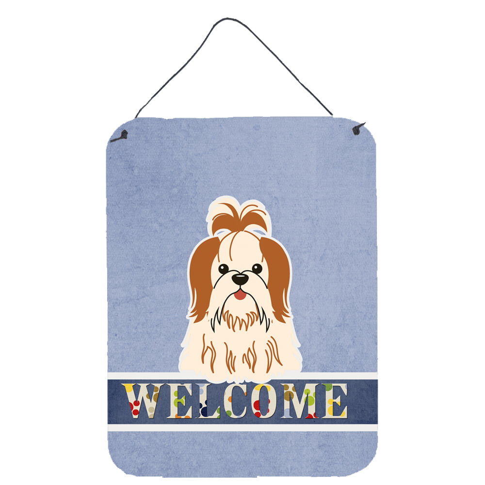 Shih Tzu Red White Welcome Wall or Door Hanging Prints