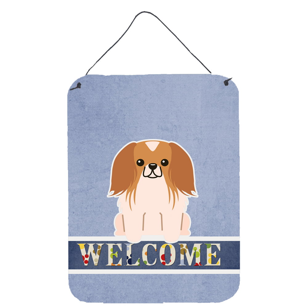 Pekingnese Red White Welcome Wall or Door Hanging Prints