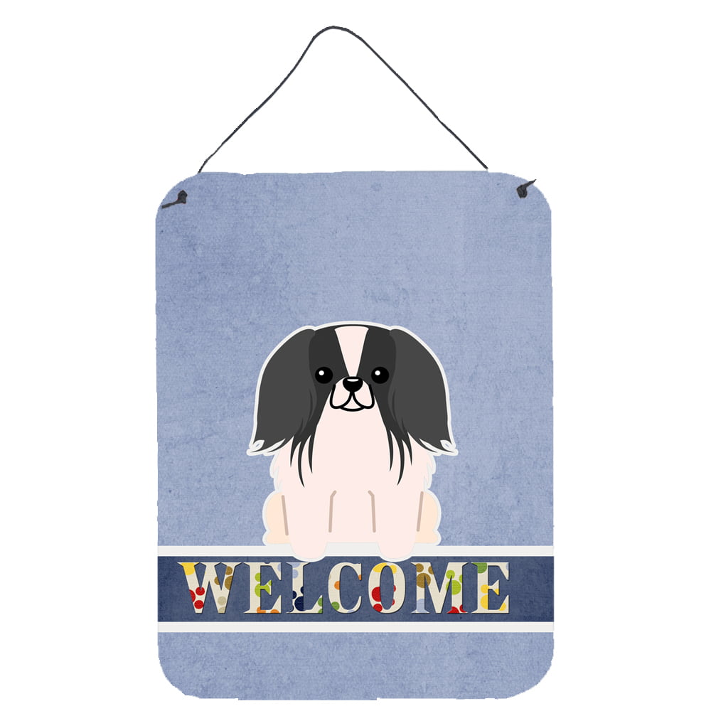 Pekingnese Black White Welcome Wall or Door Hanging Prints