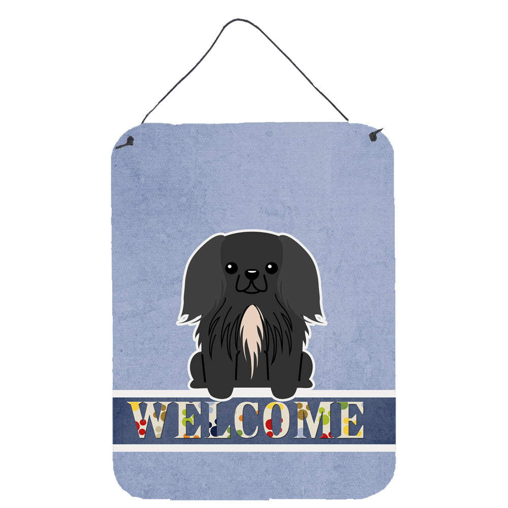 Pekingnese Black Welcome Wall or Door Hanging Prints