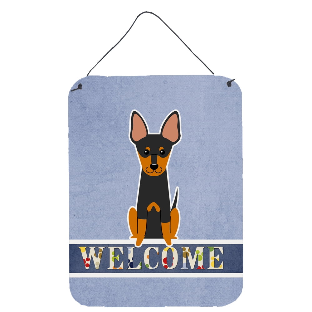 English Toy Terrier Welcome Wall or Door Hanging Prints