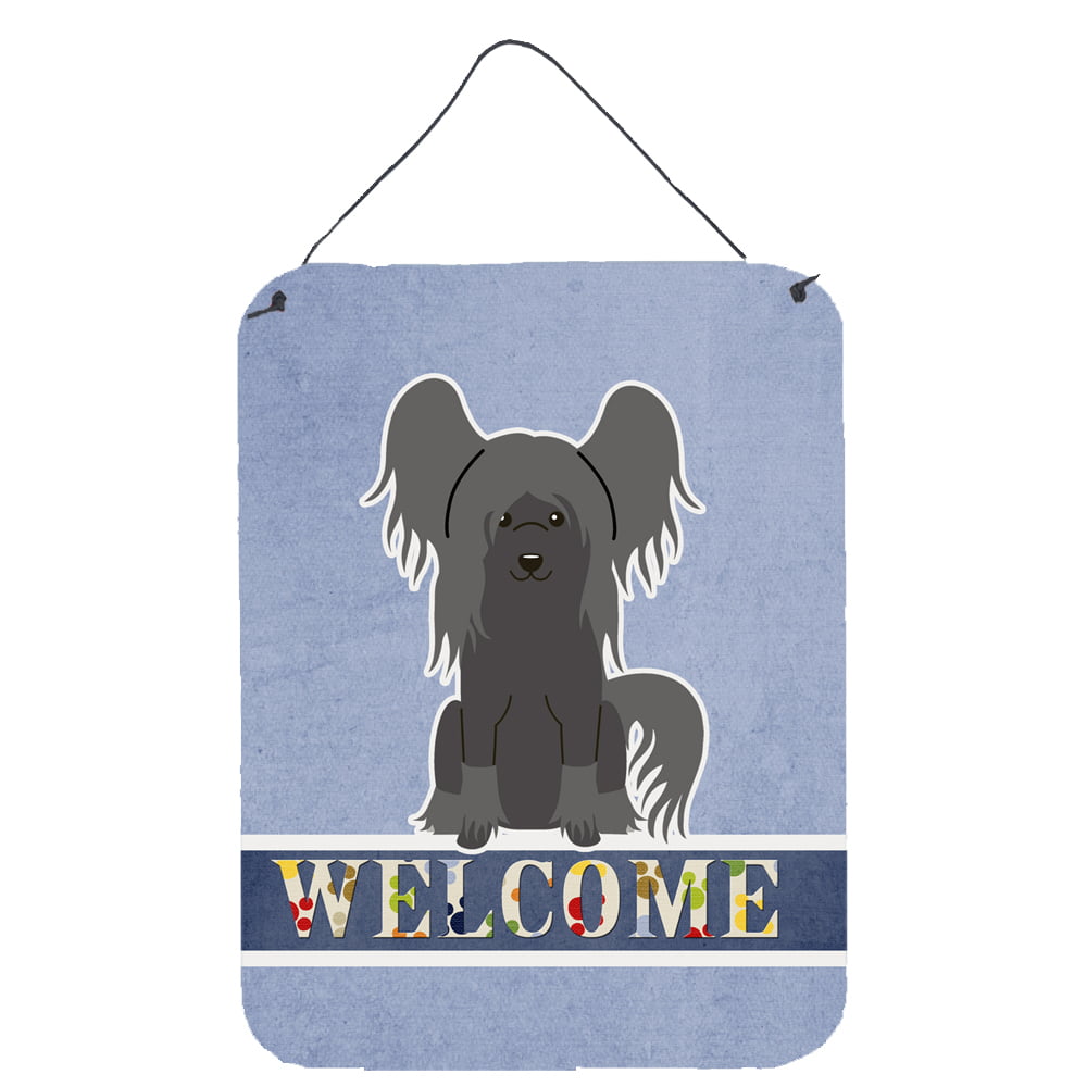 Chinese Crested Black Welcome Wall or Door Hanging Prints
