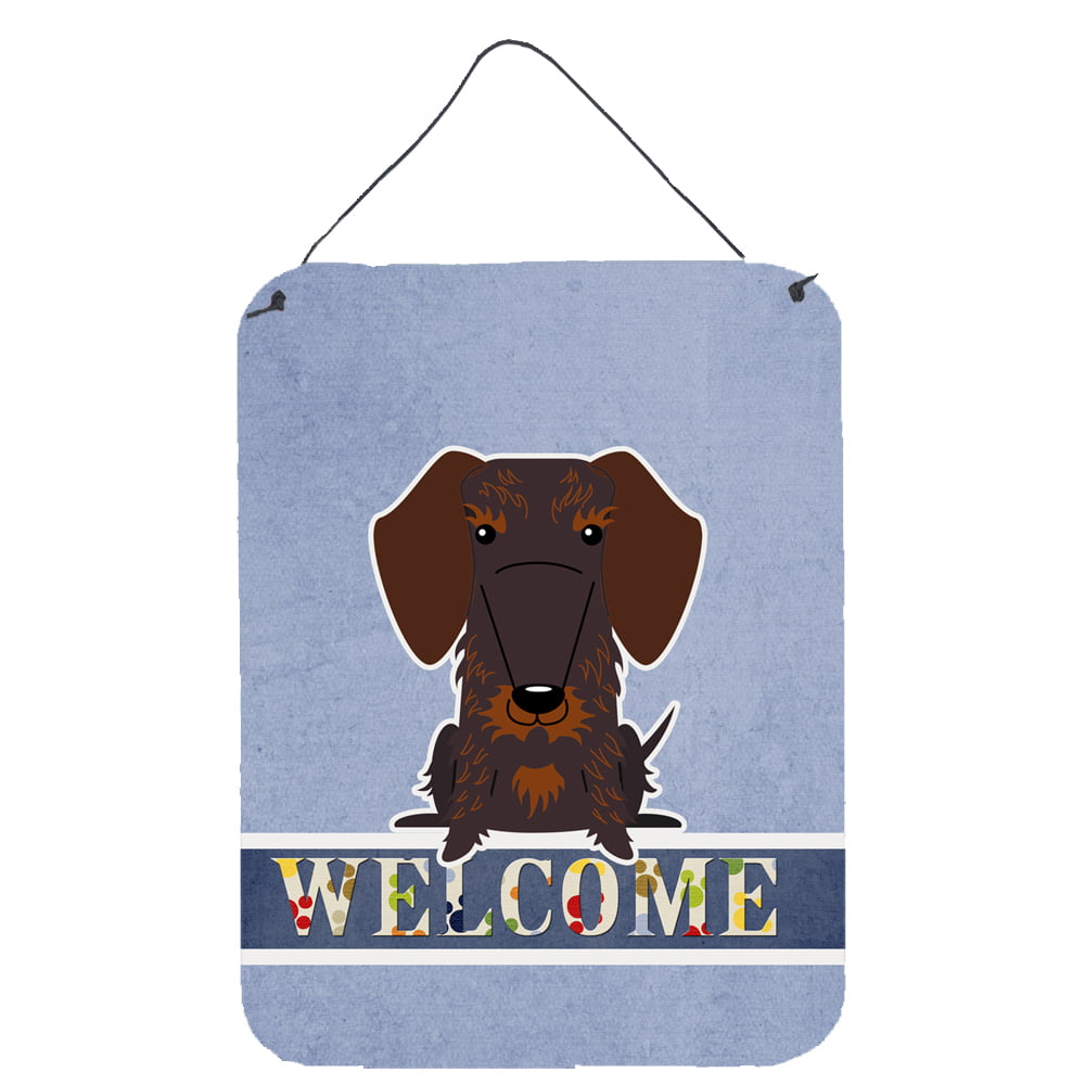 Wire Haired Dachshund Chocolate Welcome Wall or Door Hanging Prints