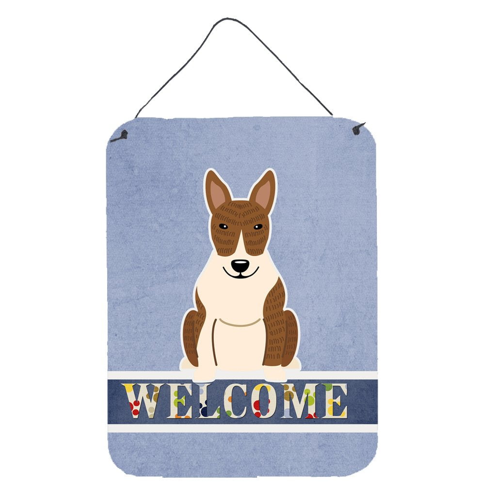 Bull Terrier Brindle Welcome Wall or Door Hanging Prints