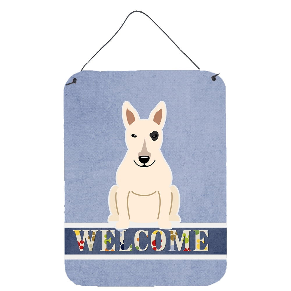 Bull Terrier White Welcome Wall or Door Hanging Prints