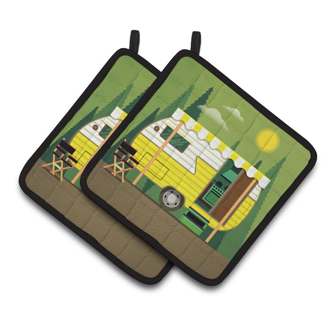 Greatest Adventure Retro Camper Pair of Pot Holders