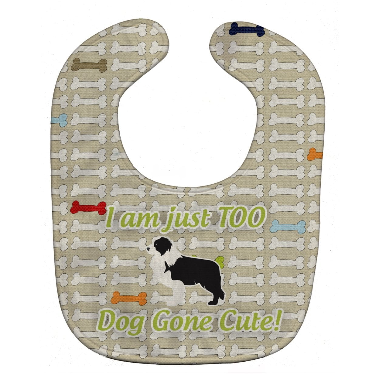 Black Border Collie Dog Gone Cute Baby Bib