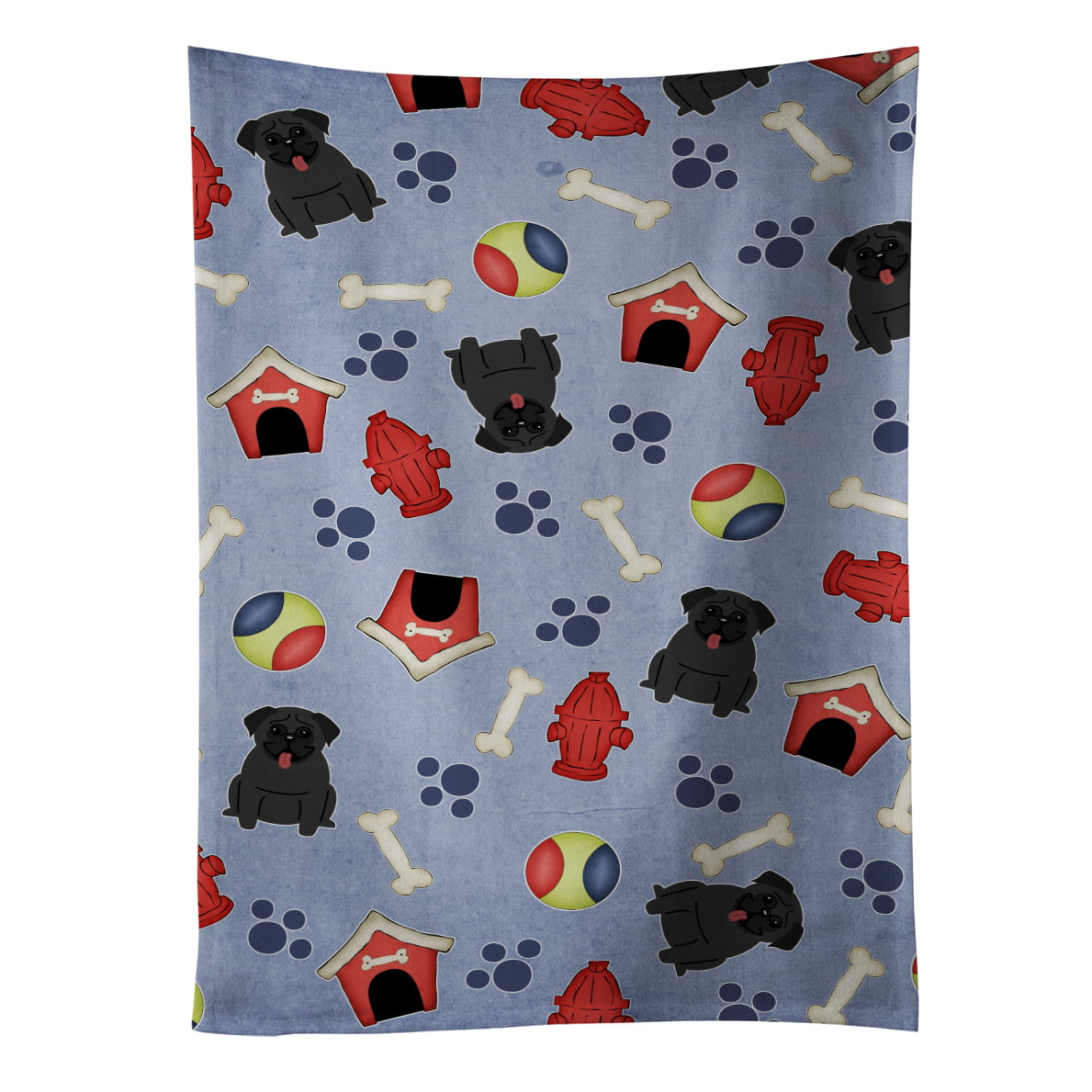 Dog House Collection Pug Black Kitchen Towel