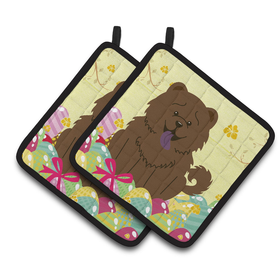 Easter Eggs Chow Chow Chocolate Pair of Pot Holders