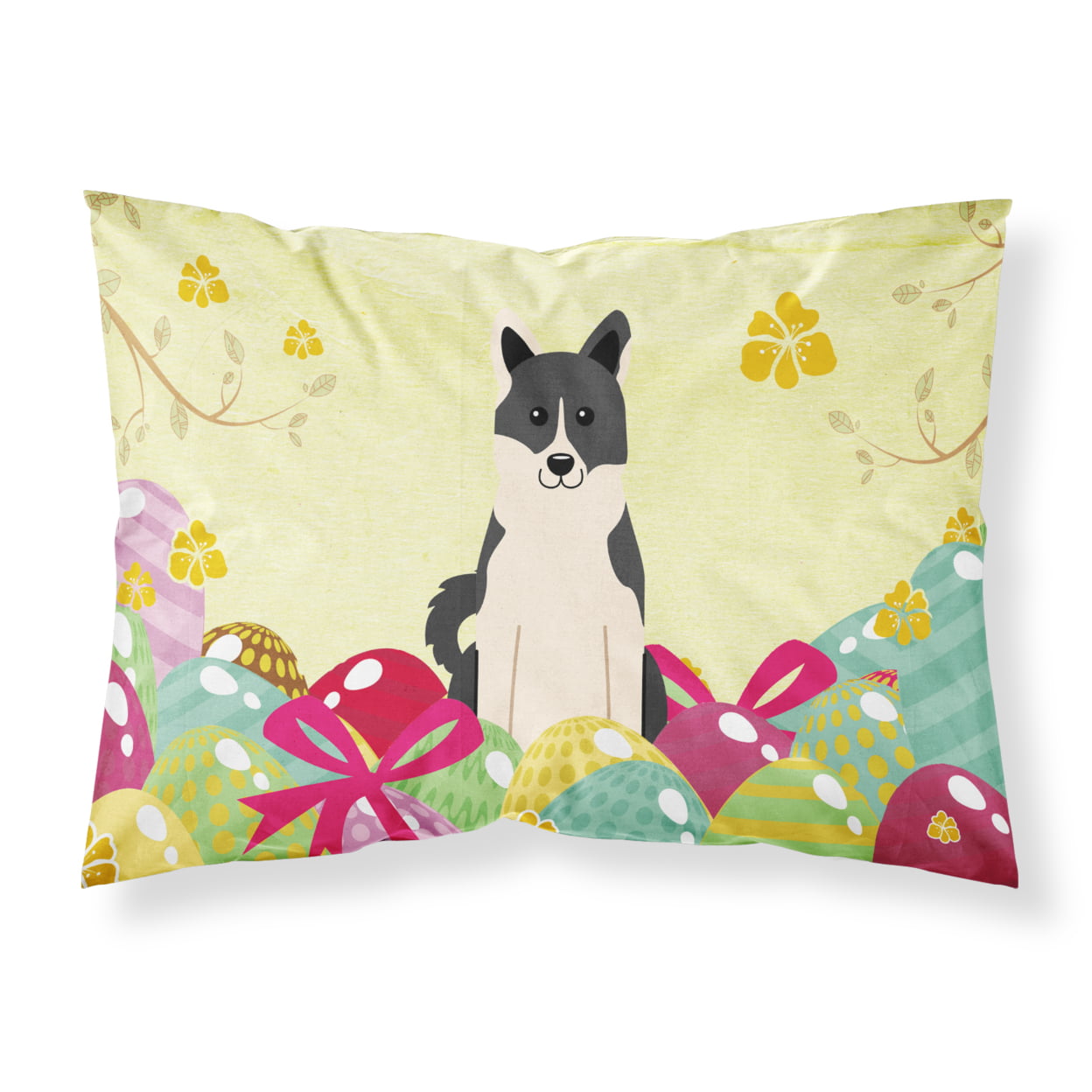 BB6029PILLOWCASE Easter Eggs Russo-European Laika Spitz Fabric Standard Pillowcase