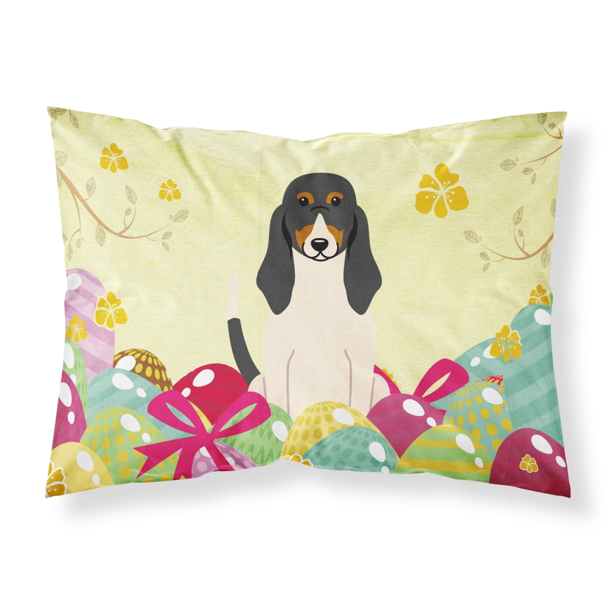 BB6044PILLOWCASE Easter Eggs Swiss Hound Fabric Standard Pillowcase
