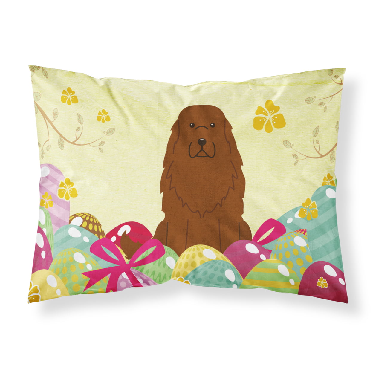 BB6050PILLOWCASE Easter Eggs Caucasian Shepherd Dog Fabric Standard Pillowcase