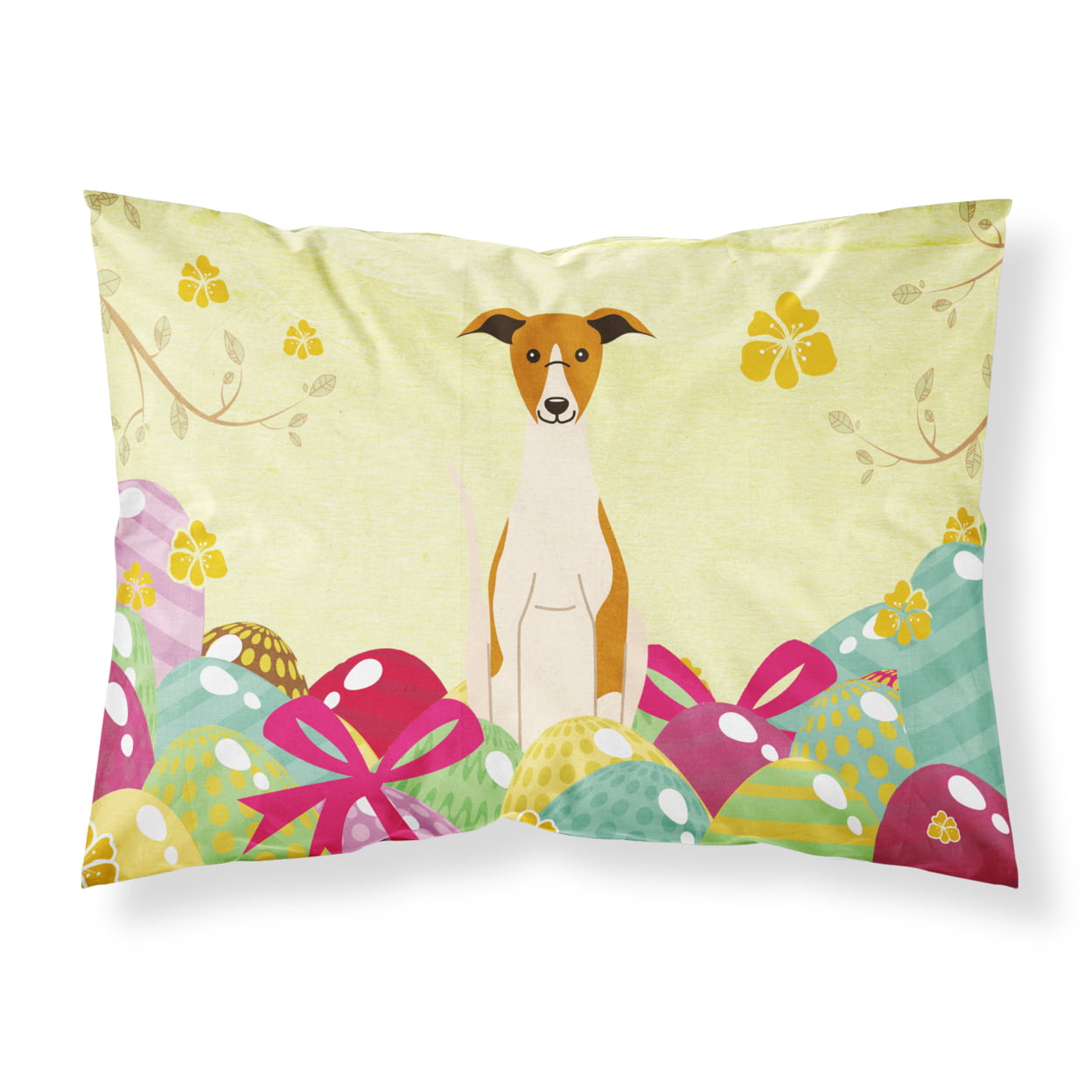 BB6099PILLOWCASE Easter Eggs Whippet Fabric Standard Pillowcase