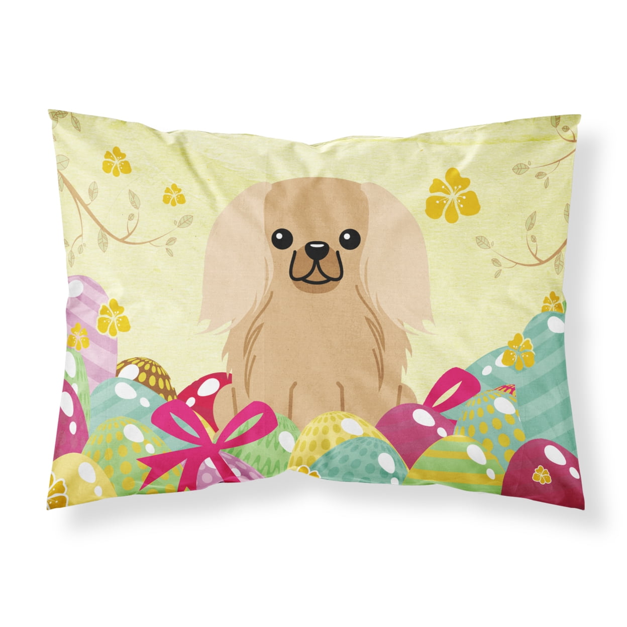 Easter Eggs Pekingnese Fawn Sable Fabric Standard Pillowcase