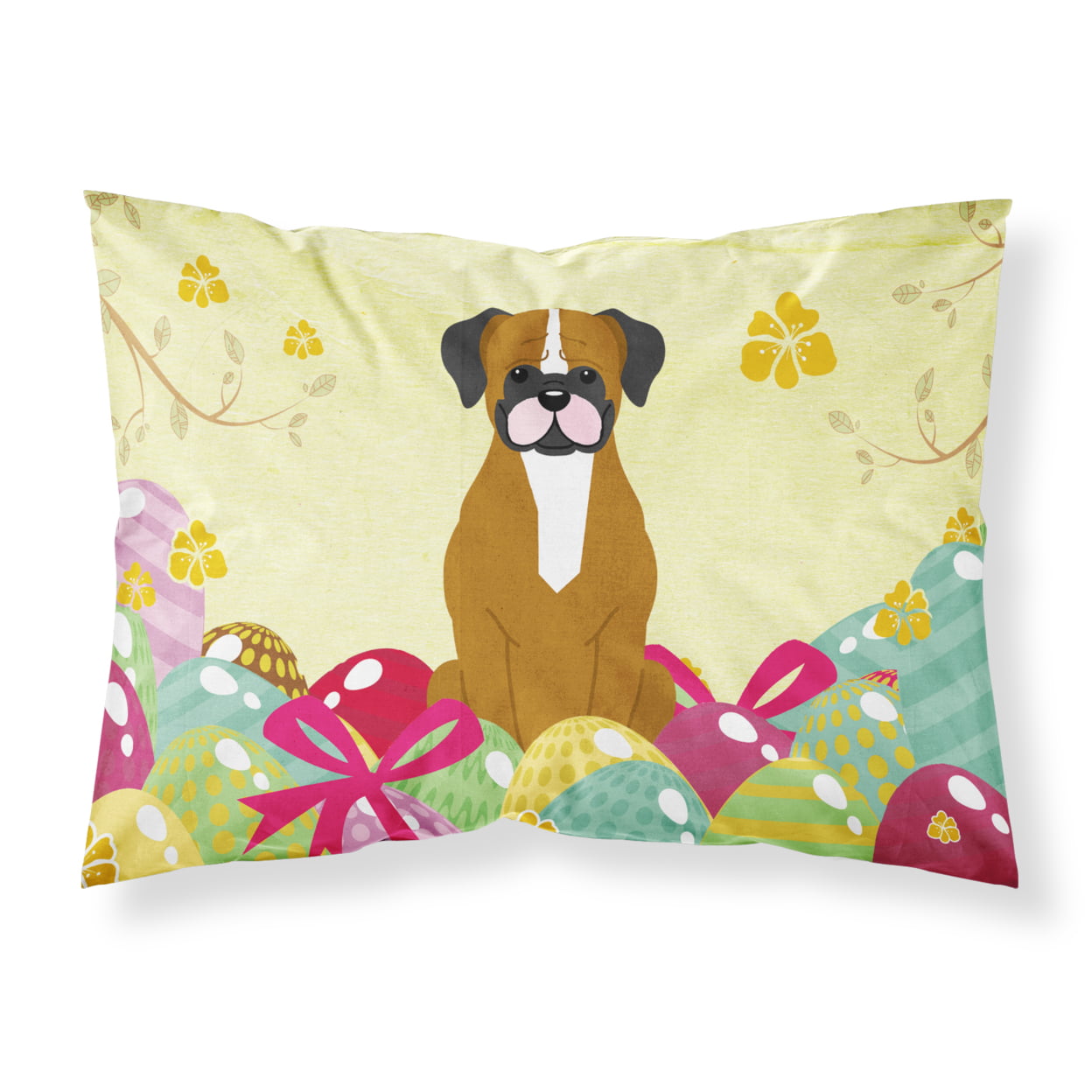 BB6116PILLOWCASE Easter Eggs Flashy Fawn Boxer Fabric Standard Pillowcase