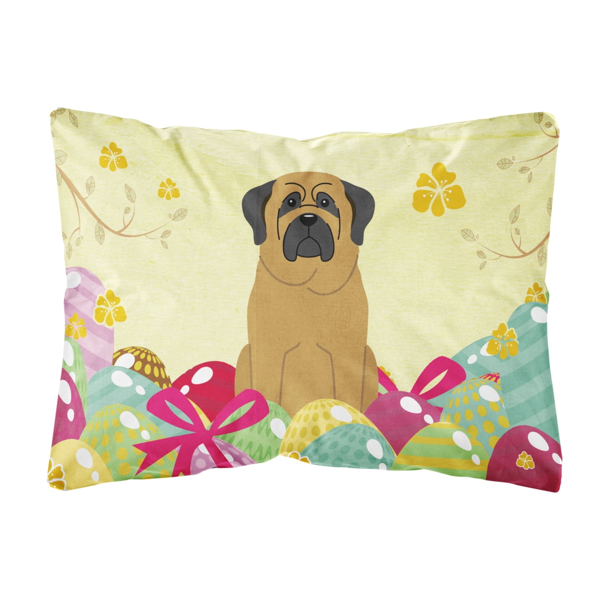 BB6018PW1216 Easter Eggs Mastiff Canvas Fabric Decorative Pillow