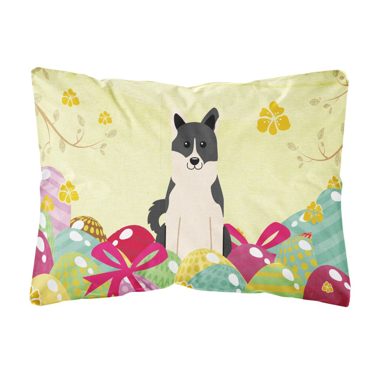 Easter Eggs Russo-European Laika Spitz Canvas Fabric Decorative Pillow