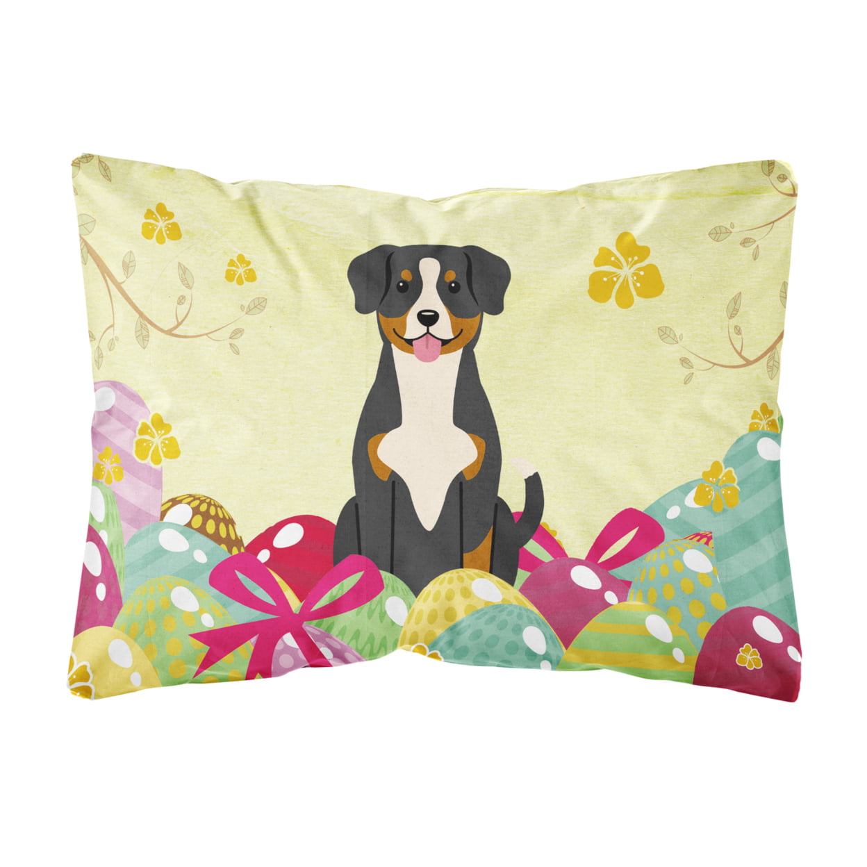 Easter Eggs Entlebucher Canvas Fabric Decorative Pillow