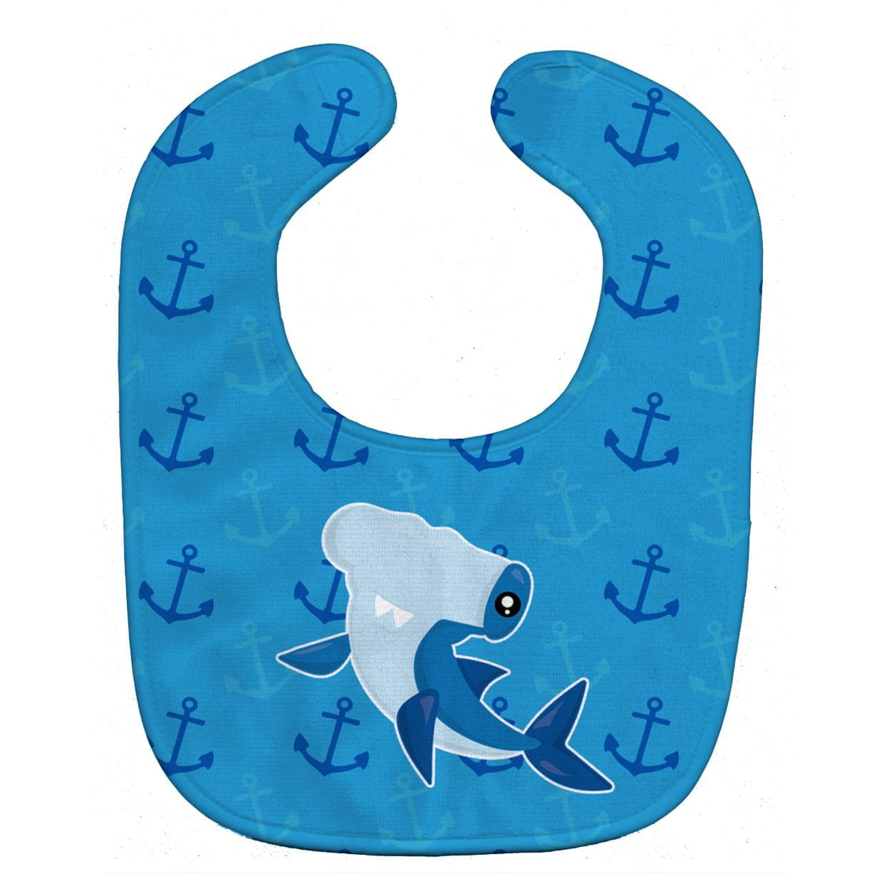 Hammerhead Shark on Anchors Baby Bib