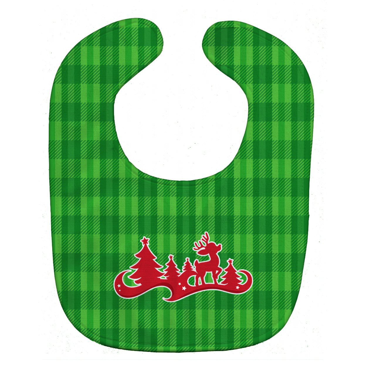 Christmas Tree Reindeer Green Baby Bib