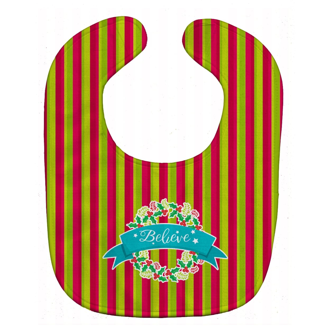 Christmas Wreath Believe Baby Bib