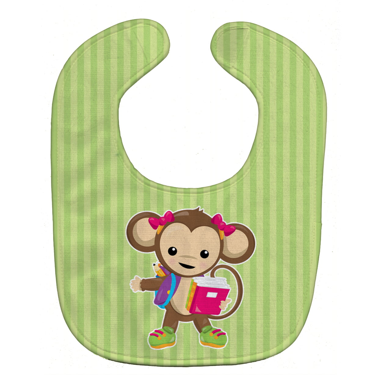 Monkey Going to School Baby Bib