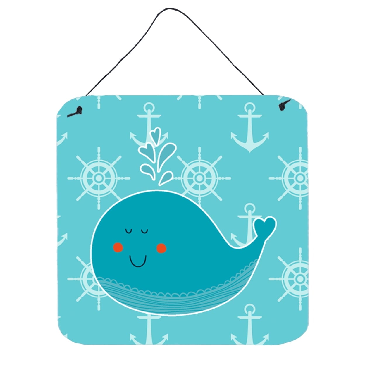 Whale with Anchors Wall or Door Hanging Prints