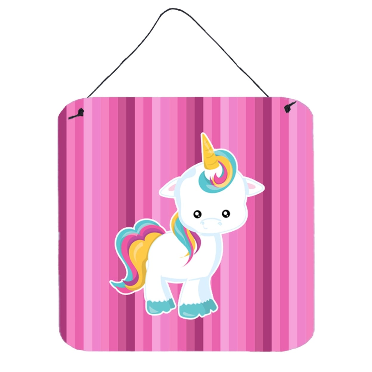 Pink Stripes Unicorn Wall or Door Hanging Prints