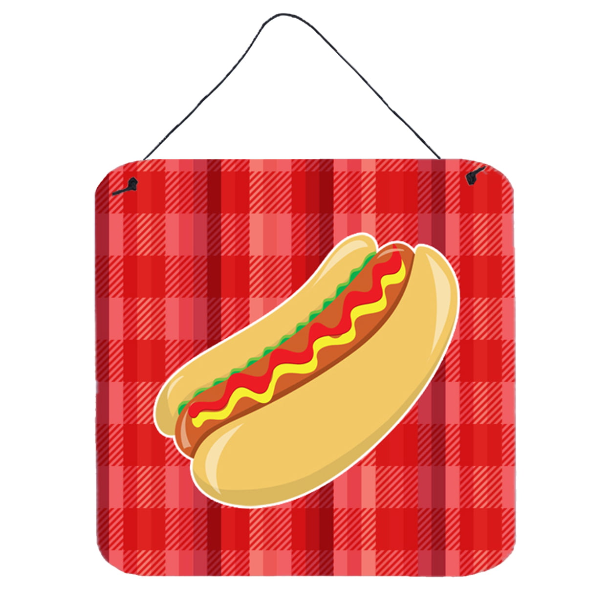 Hot Dog Plaid Wall or Door Hanging Prints
