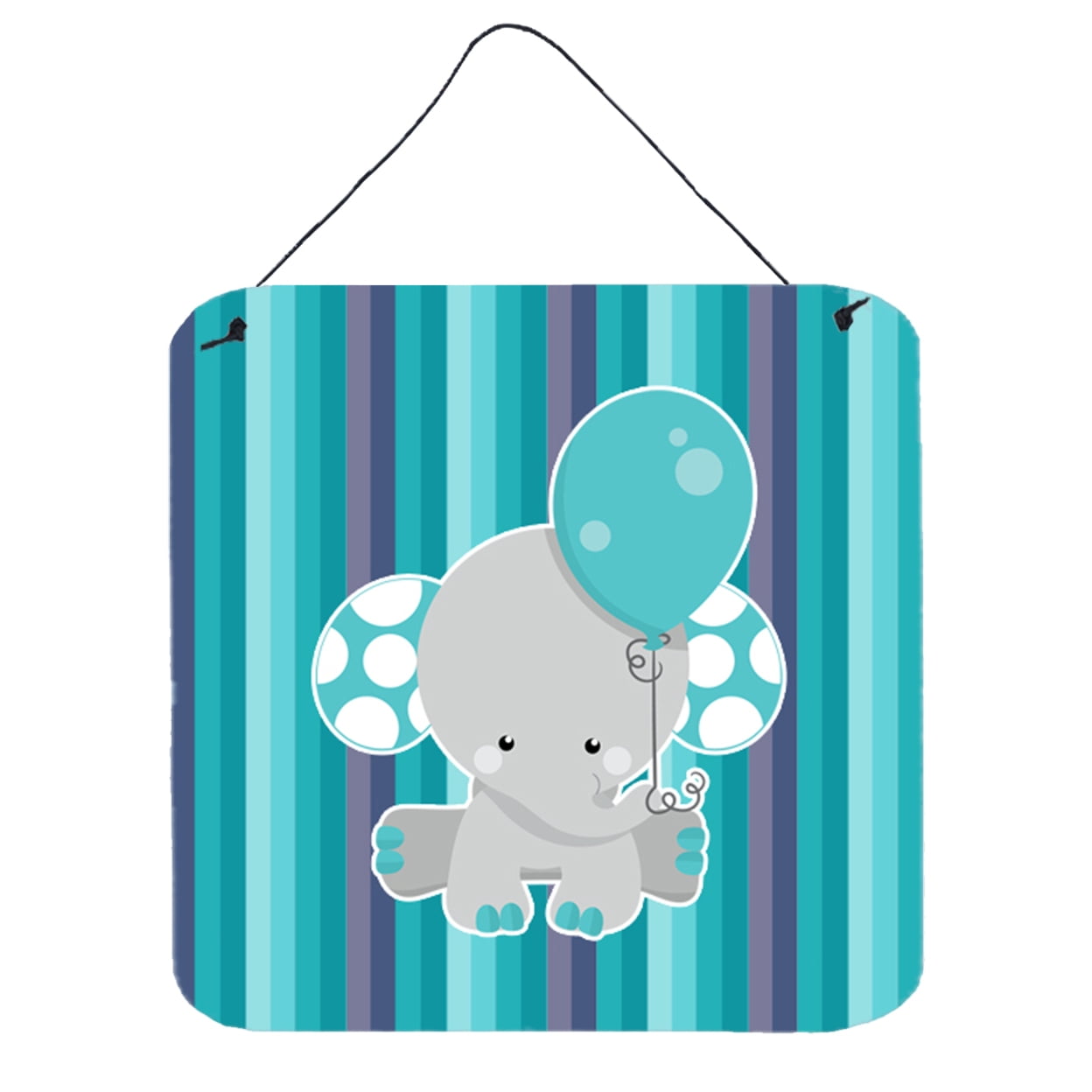 Grey Elephant with Balloon Wall or Door Hanging Prints