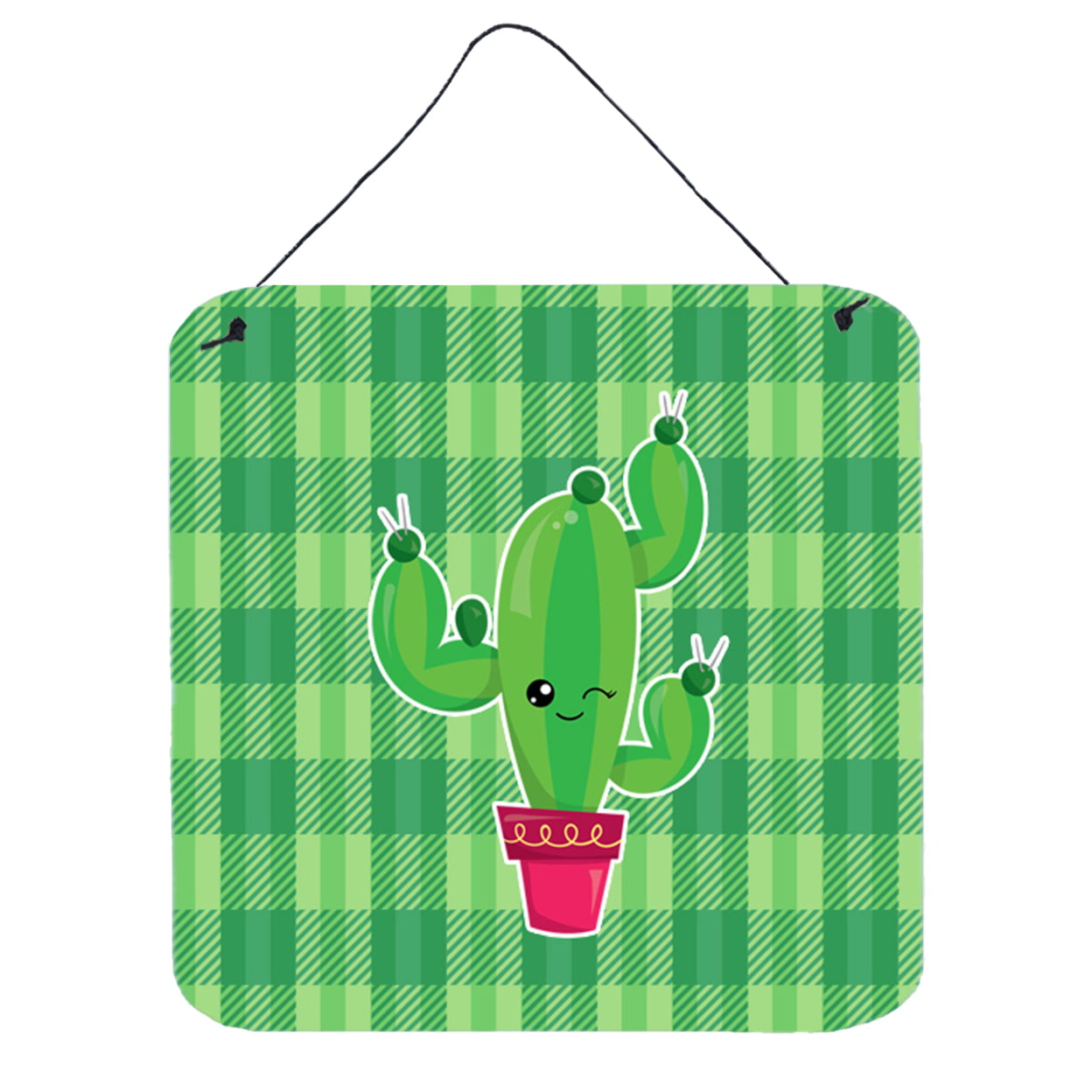 Cactus Plaid Wall or Door Hanging Prints