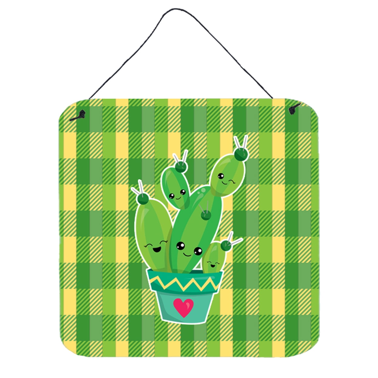 Cactus Striped Plaid Wall or Door Hanging Prints