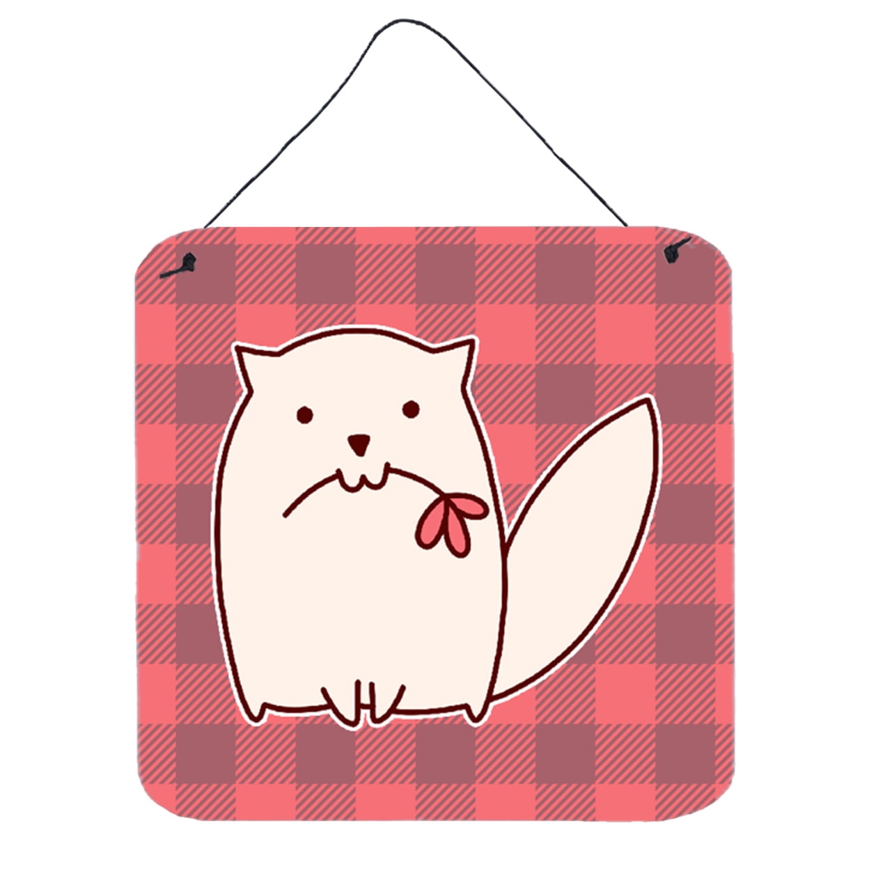 Cat Pink Plad Wall or Door Hanging Prints