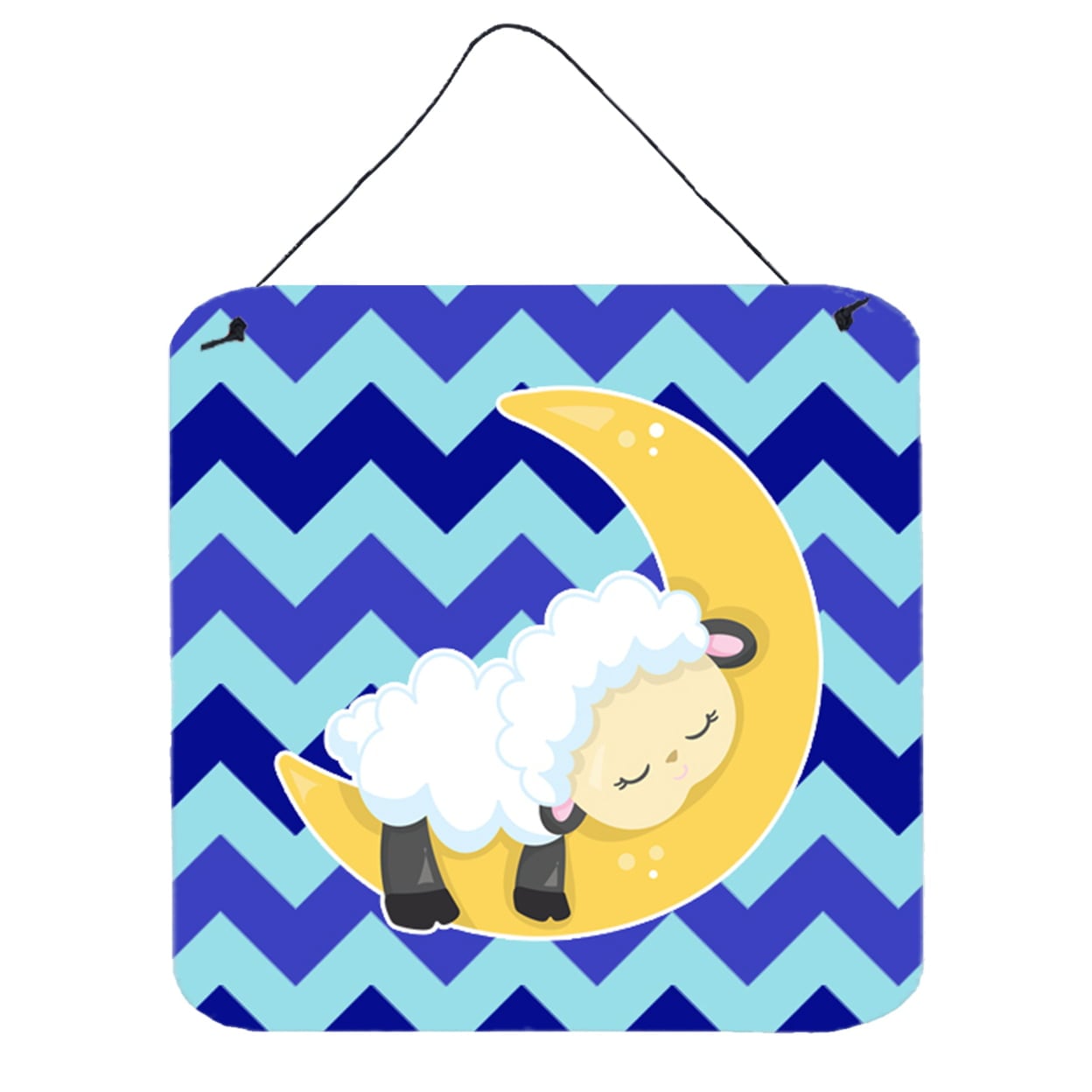 Sheep on Moon Chevron Wall or Door Hanging Prints