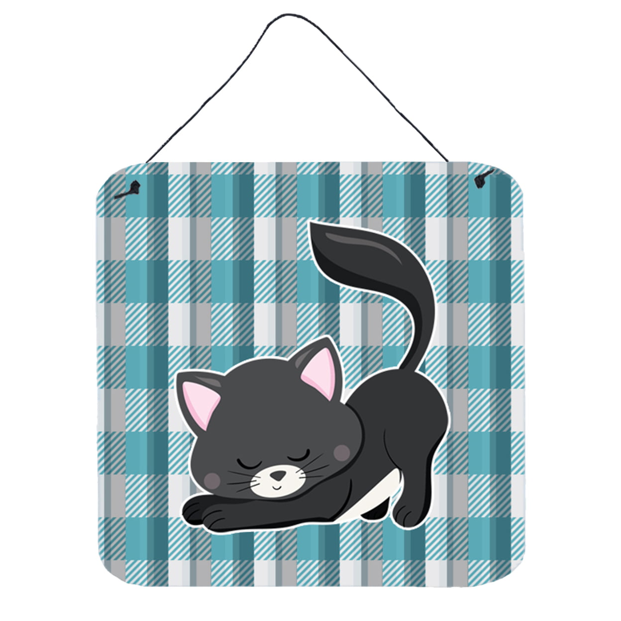 Picture of Carolines Treasures BB6881DS66 Little Black Cat Kitten Wall or Door Hanging Prints