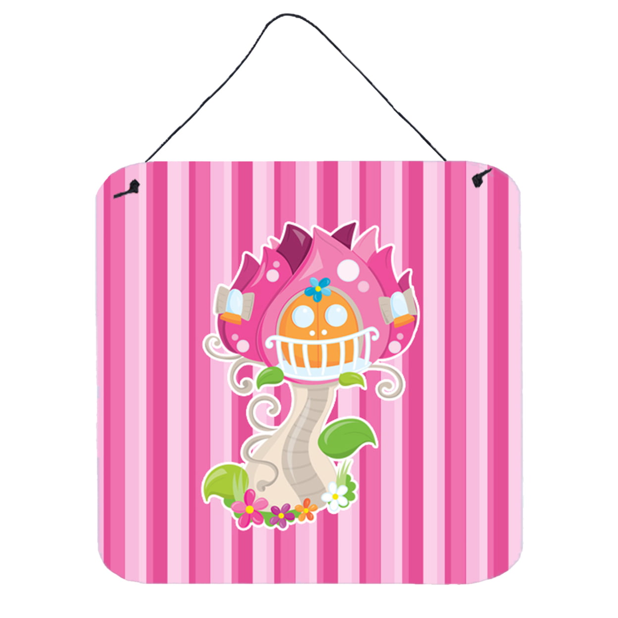 Fairy House Pink Stripes Wall or Door Hanging Prints