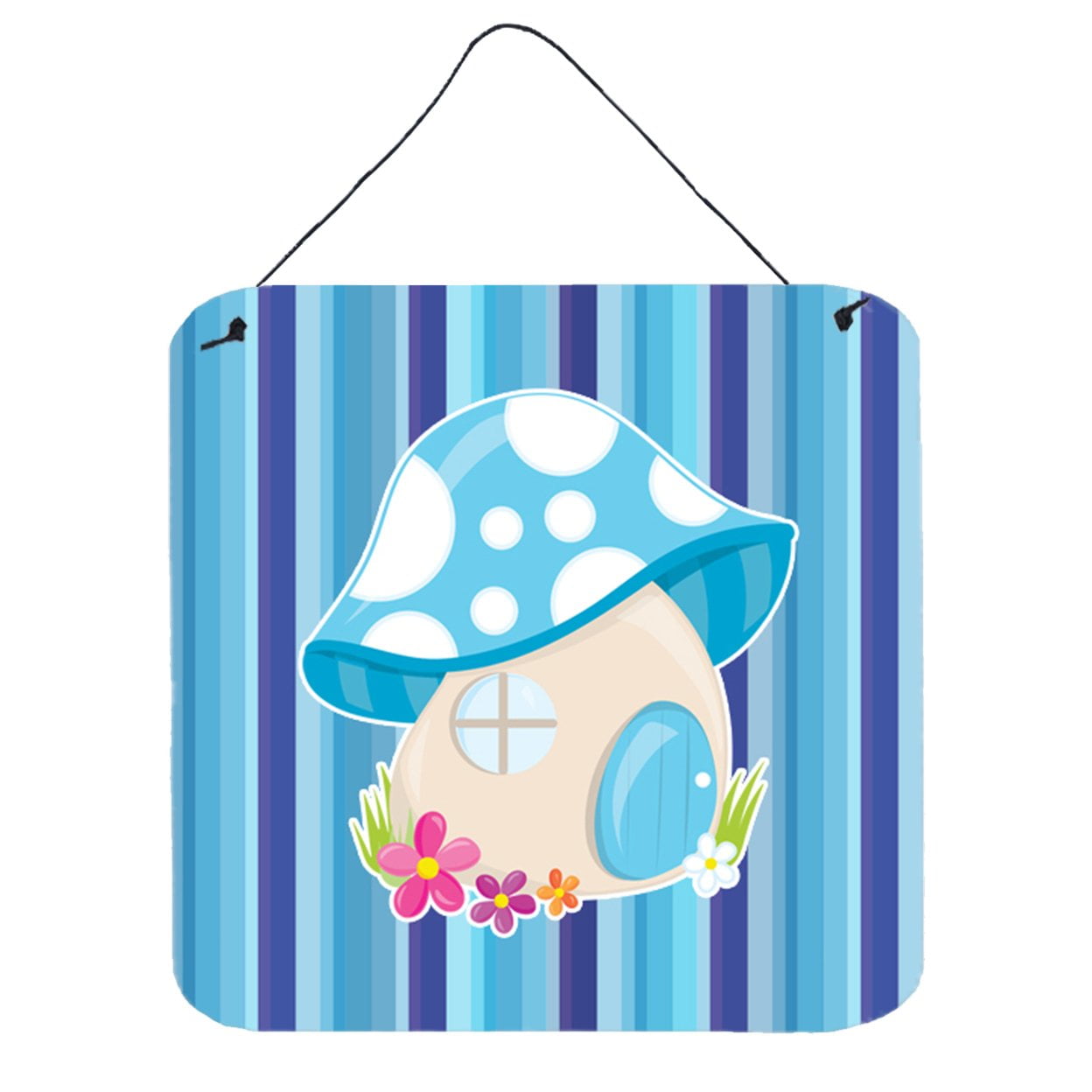 Fairy House Blue Stripes Wall or Door Hanging Prints