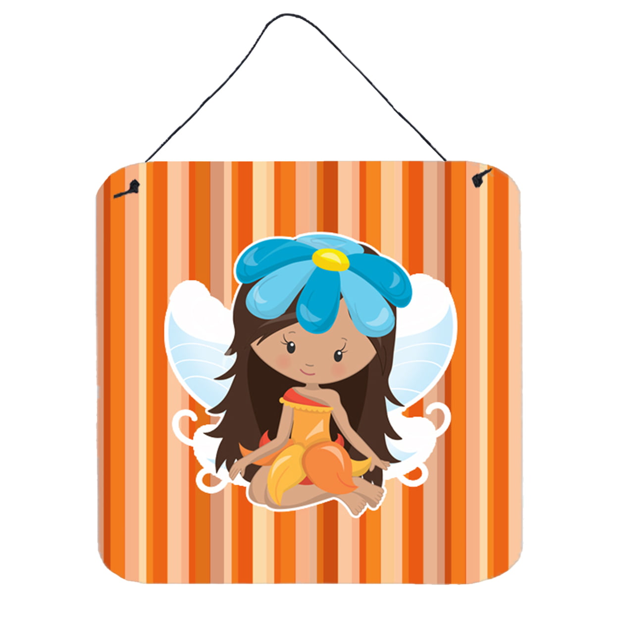 Fairy Orange Stripes Wall or Door Hanging Prints