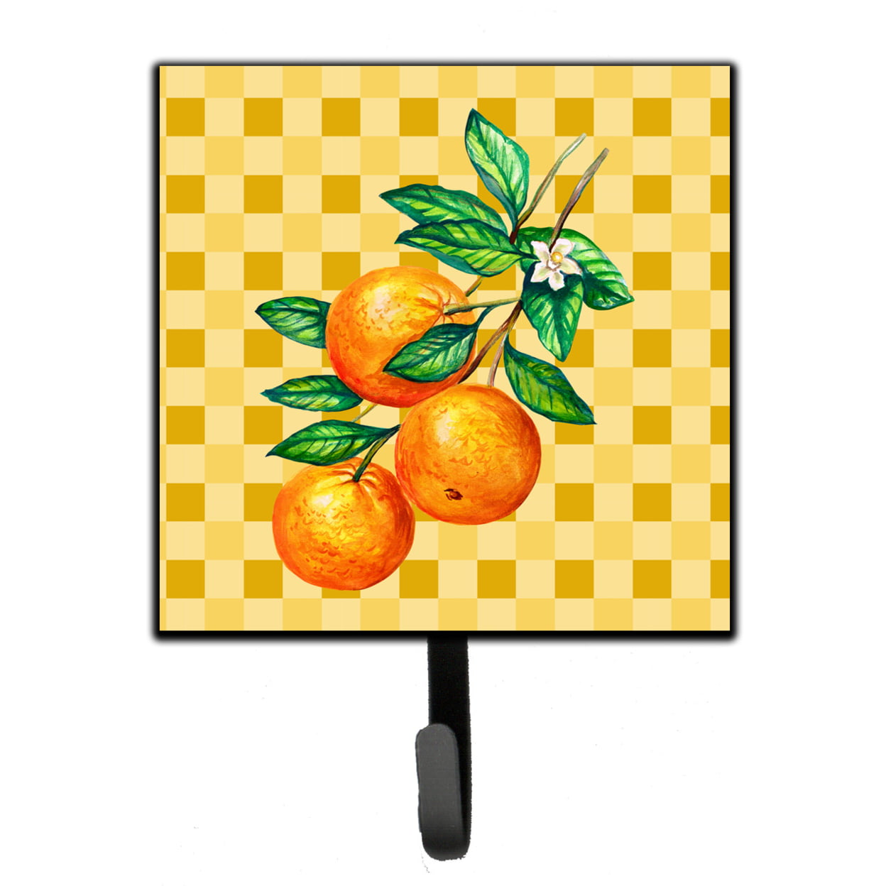 Oranges on Branch on Basketweave Leash or Key Holder