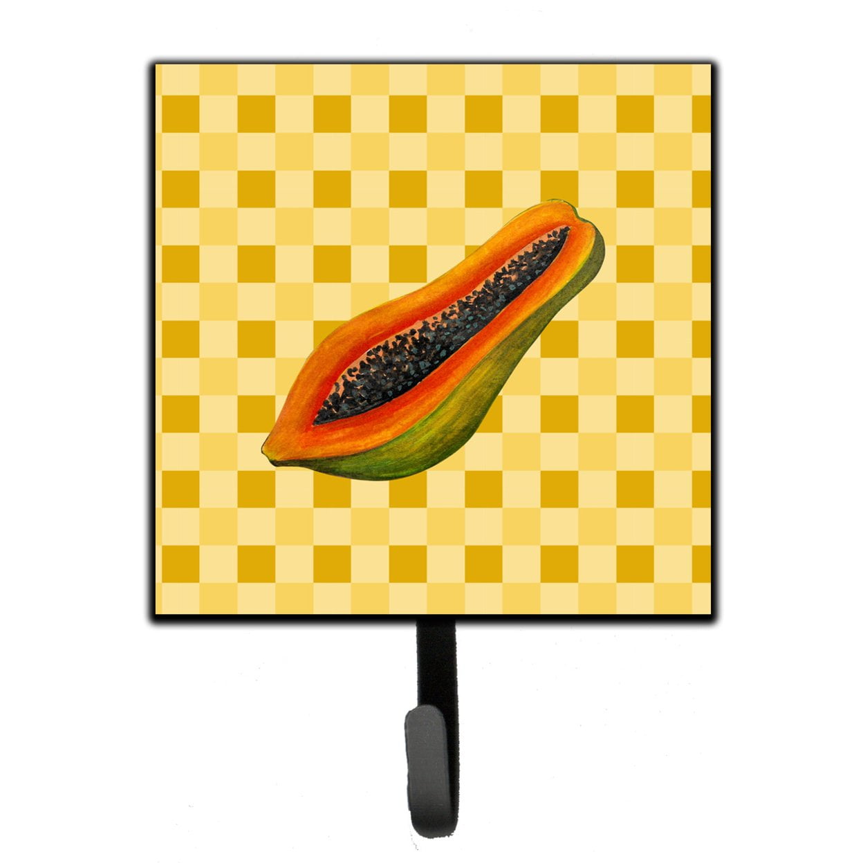 Sliced Papaya on Basketweave Leash or Key Holder