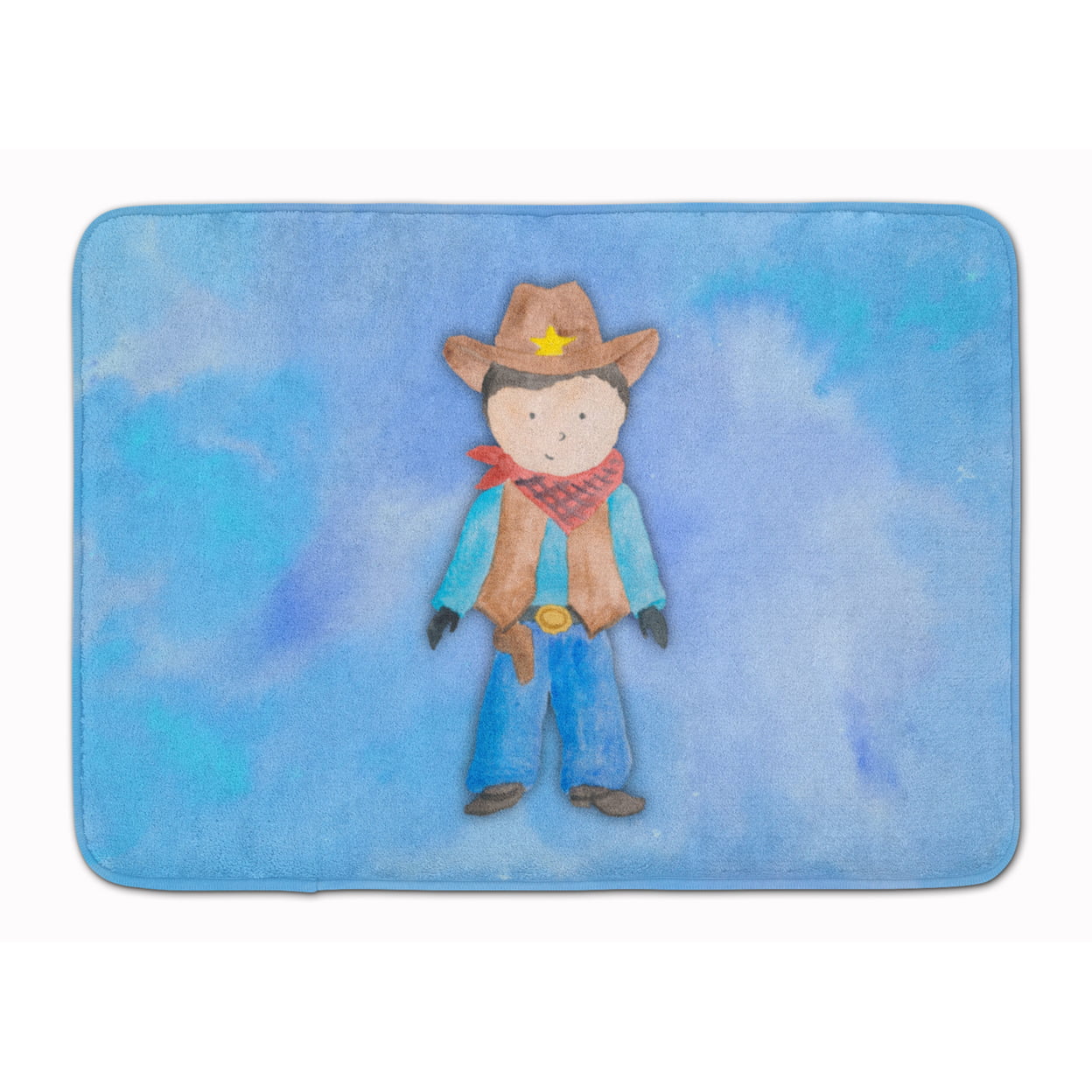 Picture of Carolines Treasures BB7368RUG Cowboy Watercolor Machine Washable Memory Foam Mat