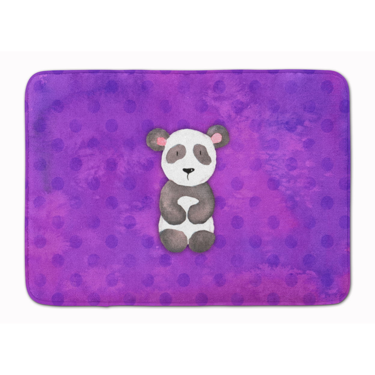BB7375RUG Polkadot Panda Bear Watercolor Machine Washable Memory Foam Mat