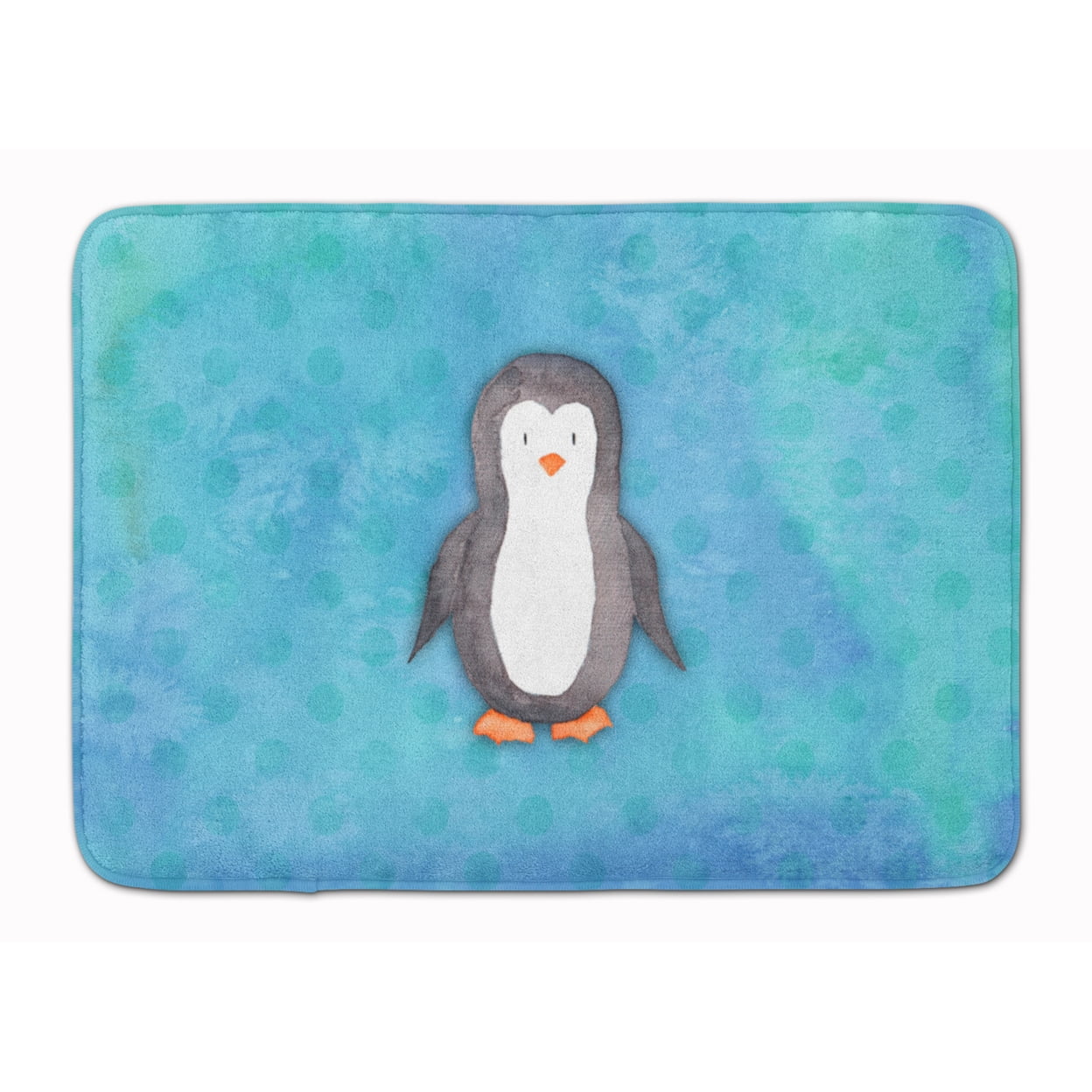 Polkadot Penguin Watercolor Machine Washable Memory Foam Mat