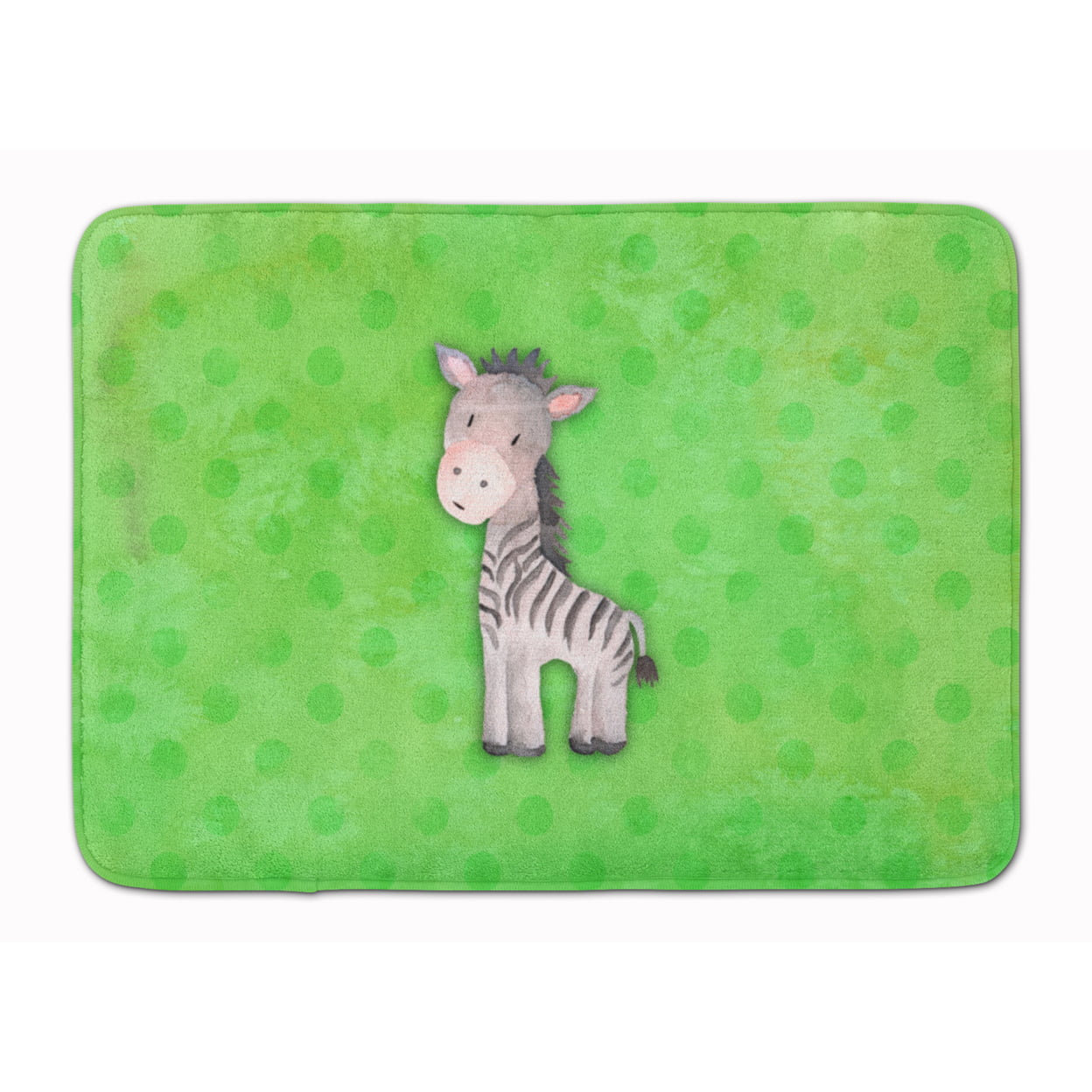 BB7377RUG Polkadot Zebra Watercolor Machine Washable Memory Foam Mat